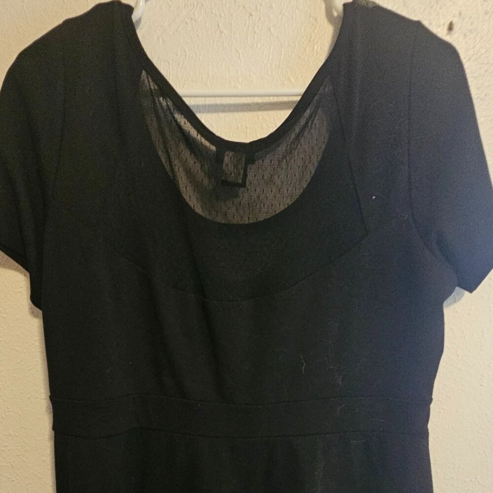 Torrid Sheer Panel Sleeved Peplum Black Plus Size 1X